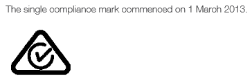 The Australian & NZ single compliance mark.